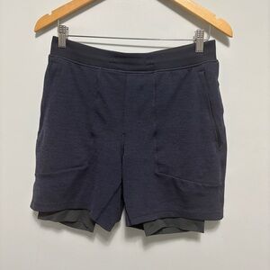 Lululemon Shorts Mens Medium Blue T.H.E. Short 7" Mesh Liner M7AJNS Gym Running